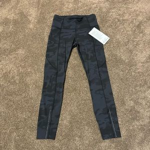 Lululemon Fast and Free HR Tight 25” Reflective Incognito Camo Multi Gre…